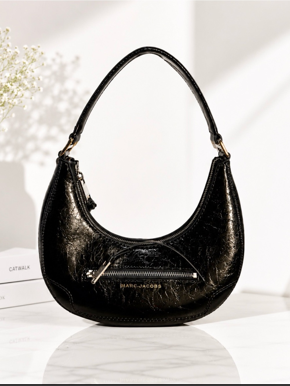 Marc Jacobs Shiny Black Hobo Bag (NWOT)!(#0171) - Picture 7 of 7